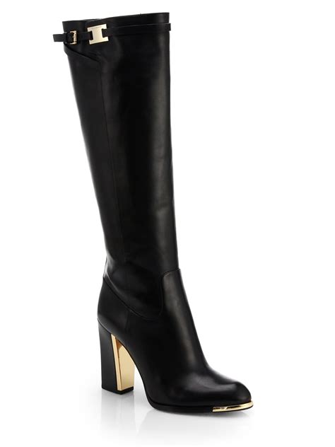 michael kors leather knee high boots|Michael Kors thigh high boots.